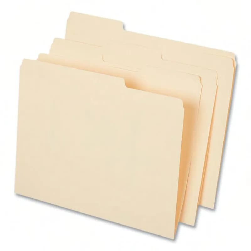 File Folder 11.7X9 IN Manila 1/3 Tab Cut Assorted File Tab Position 50 Count/Box
