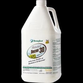 Benefect Botanical Decon 30 Light Scent Cleaner Disinfectant Liquid RTU Concentrate Virucide Antimicrobial 4/Case