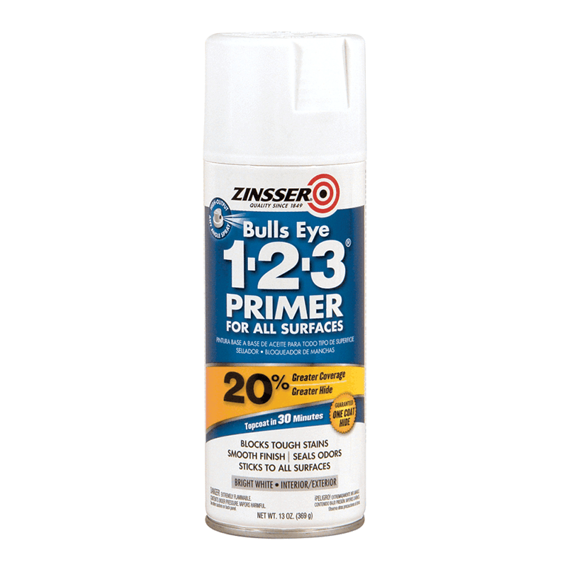 Zinsser 02008 Bulls-Eye 1-2-3 Primer Aerosol Spray Water-Based 6/Case