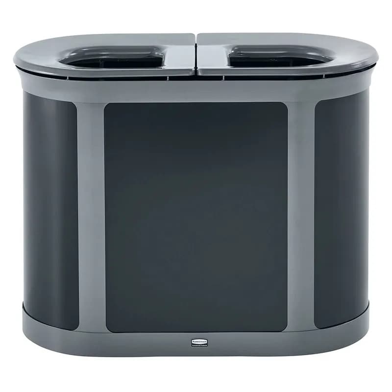 Enhance™ 2-Stream Trash Can 41.56X21.66X31.79 IN 46 GAL Umbra Gray Metal With Hinged Lid Dual Stream Pill 1/Each