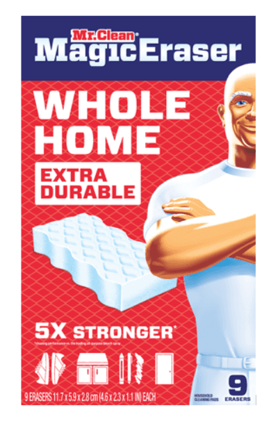 Mr. Clean® Magic Eraser Erasing Pad Melamine Foam White 5X Extra Durable 2/Case