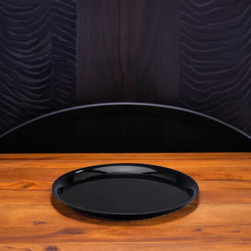 WNA CheckMate Serving Tray 14 IN PS Black Round 25/Case