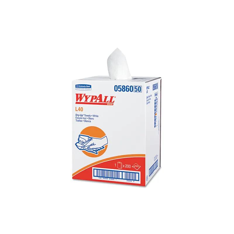 WypAll® L40 Bath Towel 19.5X42 IN White HydroKnit Pop-Up Disposable 200/Case