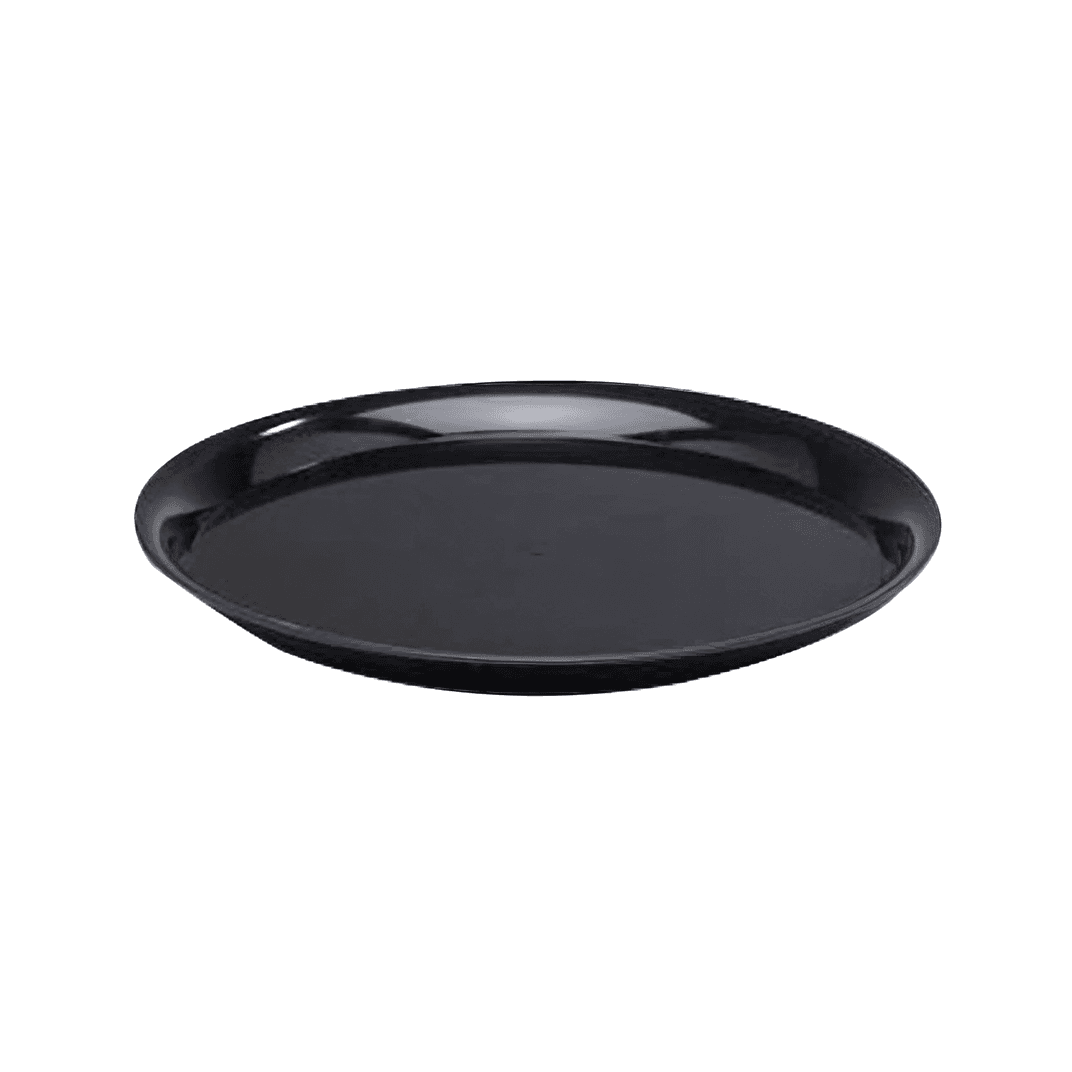 WNA CheckMate Serving Tray 16 IN PS Black Round 25/Case