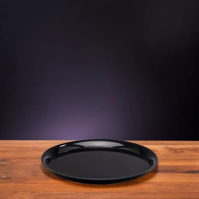 WNA CheckMate Serving Tray 16 IN PS Black Round 25/Case
