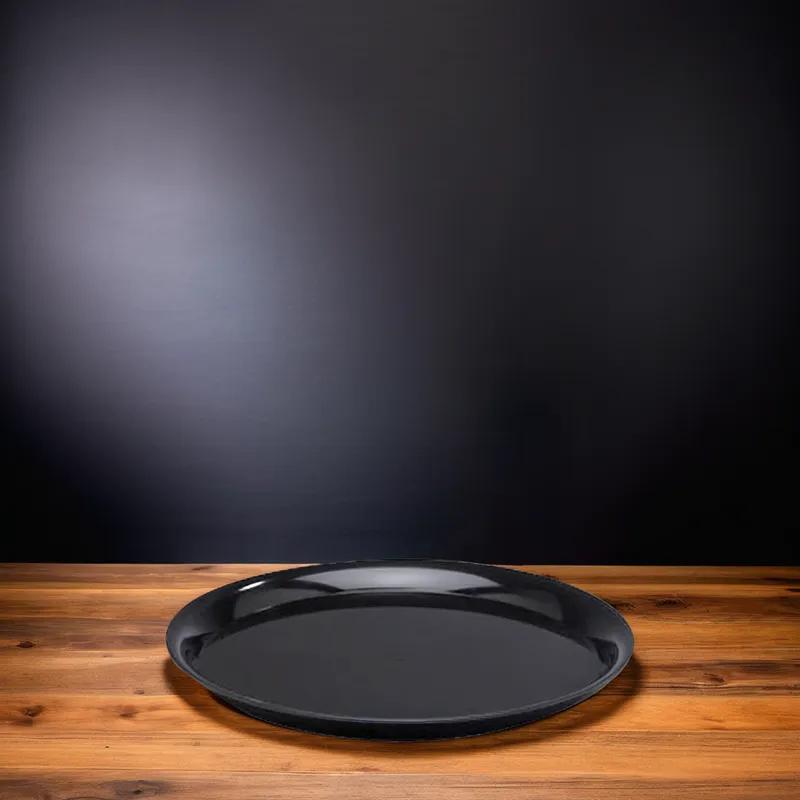 WNA CheckMate Serving Tray 16 IN PS Black Round 25/Case