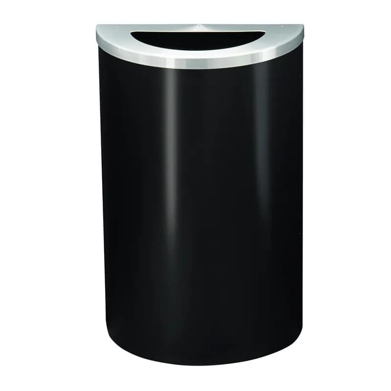 Profile Trash Can 30X18X9 IN 14 GAL Half Round Metal Hinge Lid 1/Each