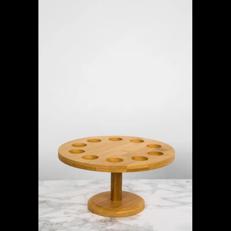 Cone & Temaki Display 4.3X7.1 IN 10 Compartment Bamboo Natural Round 2 Count/Case