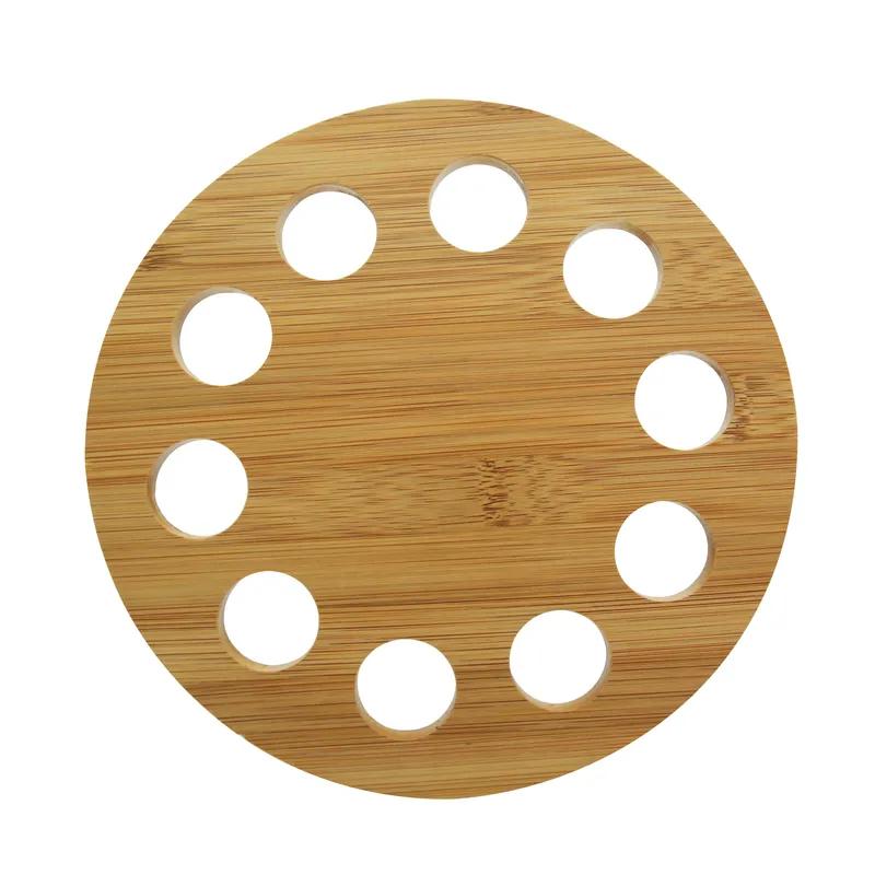 Cone & Temaki Display 4.3X7.1 IN 10 Compartment Bamboo Natural Round 2 Count/Case