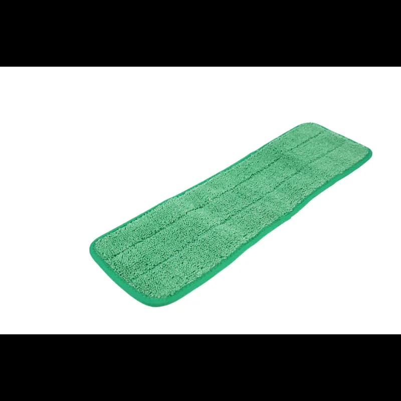Wet Mop Pad 18 IN Green Microfiber Flat Looped 12 Count/Pack