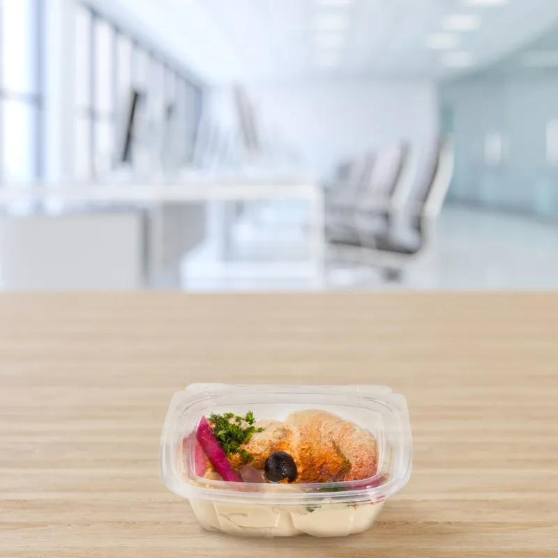 Dart® ClearPac® SafeSeal™ Cold Deli Container Hinged With Flat Lid 8 OZ PET Clear Rectangle 100 Count/Pack 2 Packs/Case