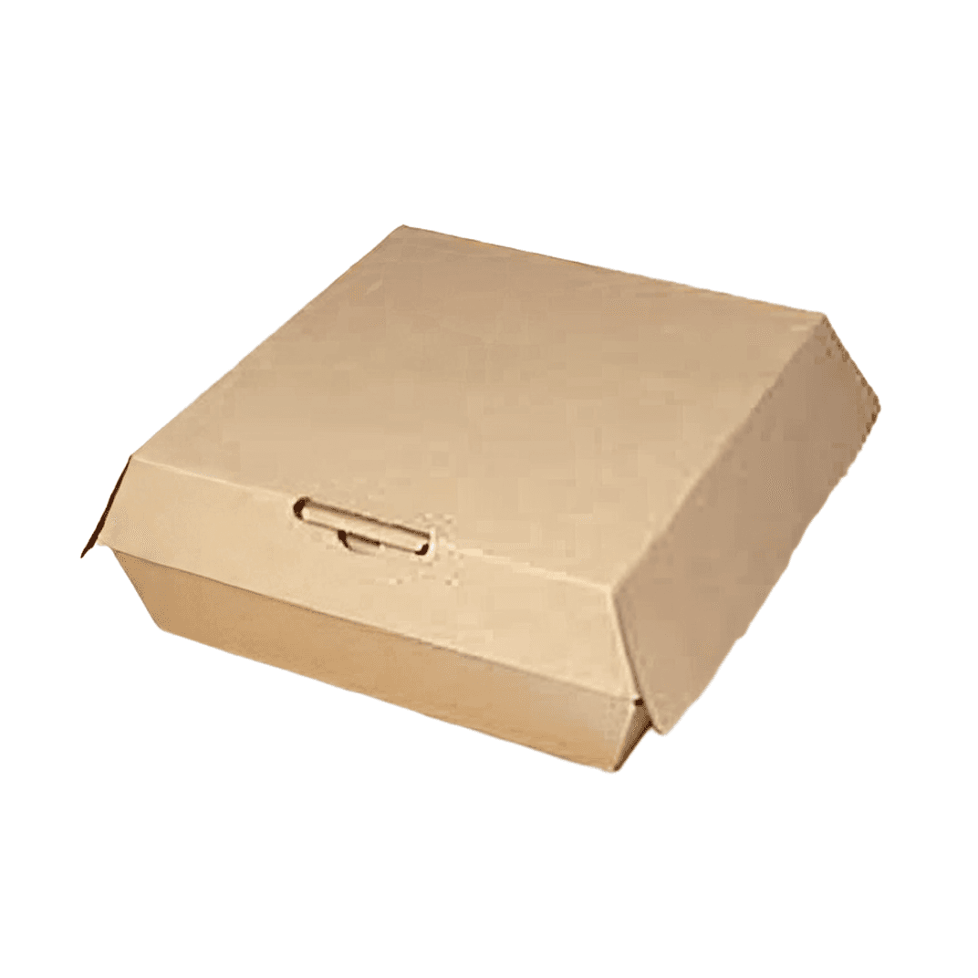 Bagcraft® EcoCraft® Take-Out Box Hinged With Dome Lid 8X8X3.31 IN Paper Kraft Square Fluted 110/Case