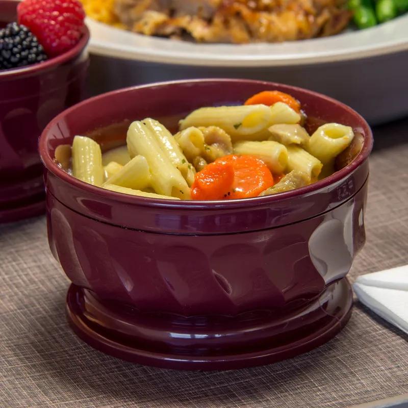 Dinex® Turnbury® Bowl 3.50X2.38 IN 5 FLOZ PP Cranberry Pedestal Base Insulated 48/Case