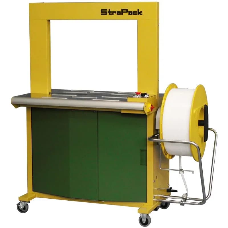 Strapping Machine Yellow Green Small Package Brushless DC Motor 55 Straps/Min 25x20 Arch 1/Each
