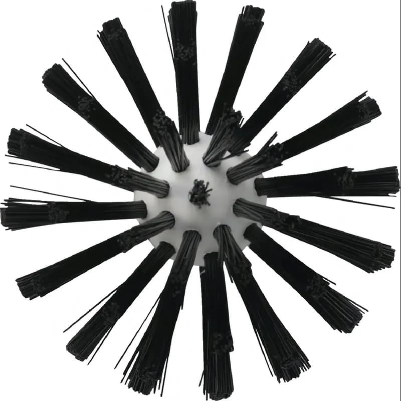 Pipe Brush 3.5 IN Medium (MED) Polypropylene (PP) Stainless Steel Black Euro Threaded 10 Count/Box