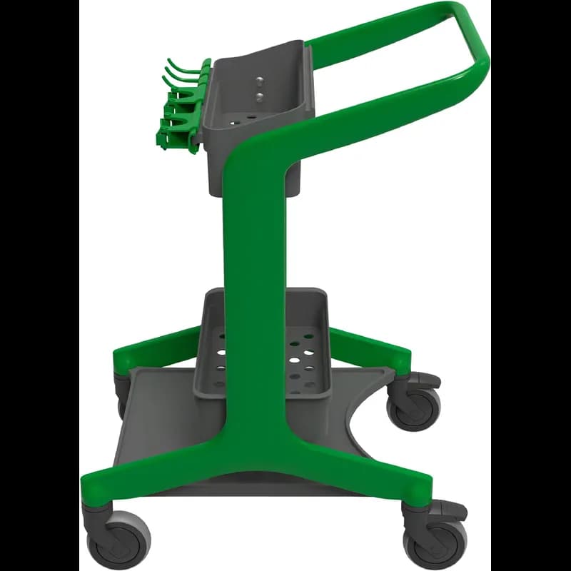 HyGo Cleaning Station 20.8X40.5 IN Green Black PP Stainless Steel TPE Rubber Rear Locking Casters Unassembled 1/Each