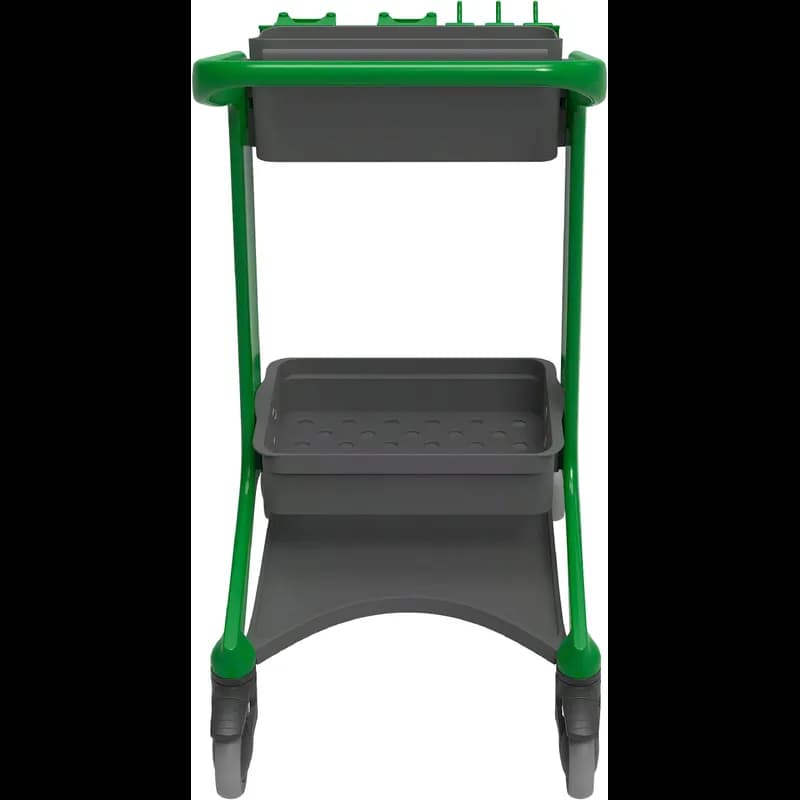 HyGo Cleaning Station 20.8X40.5 IN Green Black PP Stainless Steel TPE Rubber Rear Locking Casters Unassembled 1/Each
