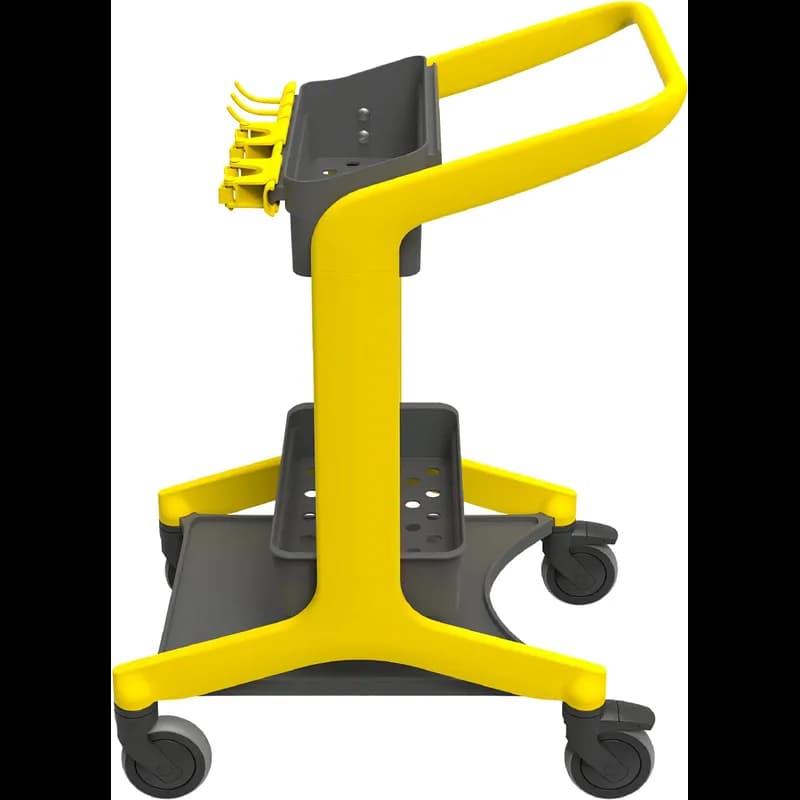 HyGo Cleaning Station 30.7X20.8X40.5 IN Yellow Black PP Stainless Steel TPE Rubber Unassembled Rear Locking Casters 1/Each