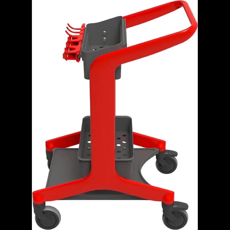HyGo Cleaning Station 30.7X20.9X40.5 IN Red PP Stainless Steel TPE Rubber Unassembled Rear Locking Casters 1/Each
