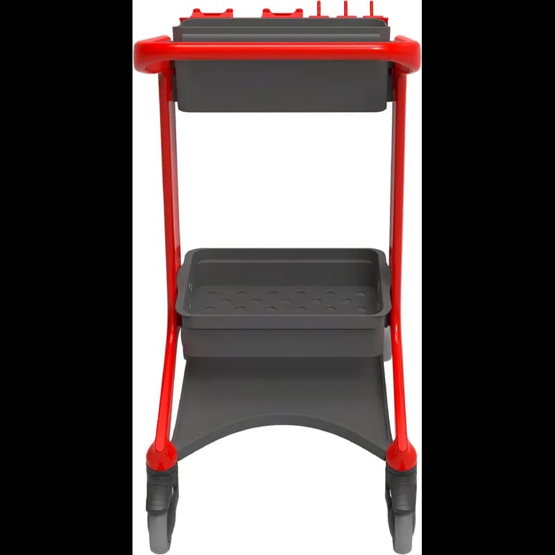 HyGo Cleaning Station 30.7X20.9X40.5 IN Red PP Stainless Steel TPE Rubber Unassembled Rear Locking Casters 1/Each