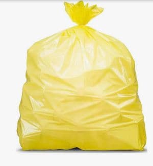 Victoria Bay Can Liner 37X50 IN 40-50 GAL Yellow Plastic 1.2MIL 25 Count/Roll 6 Rolls/Case