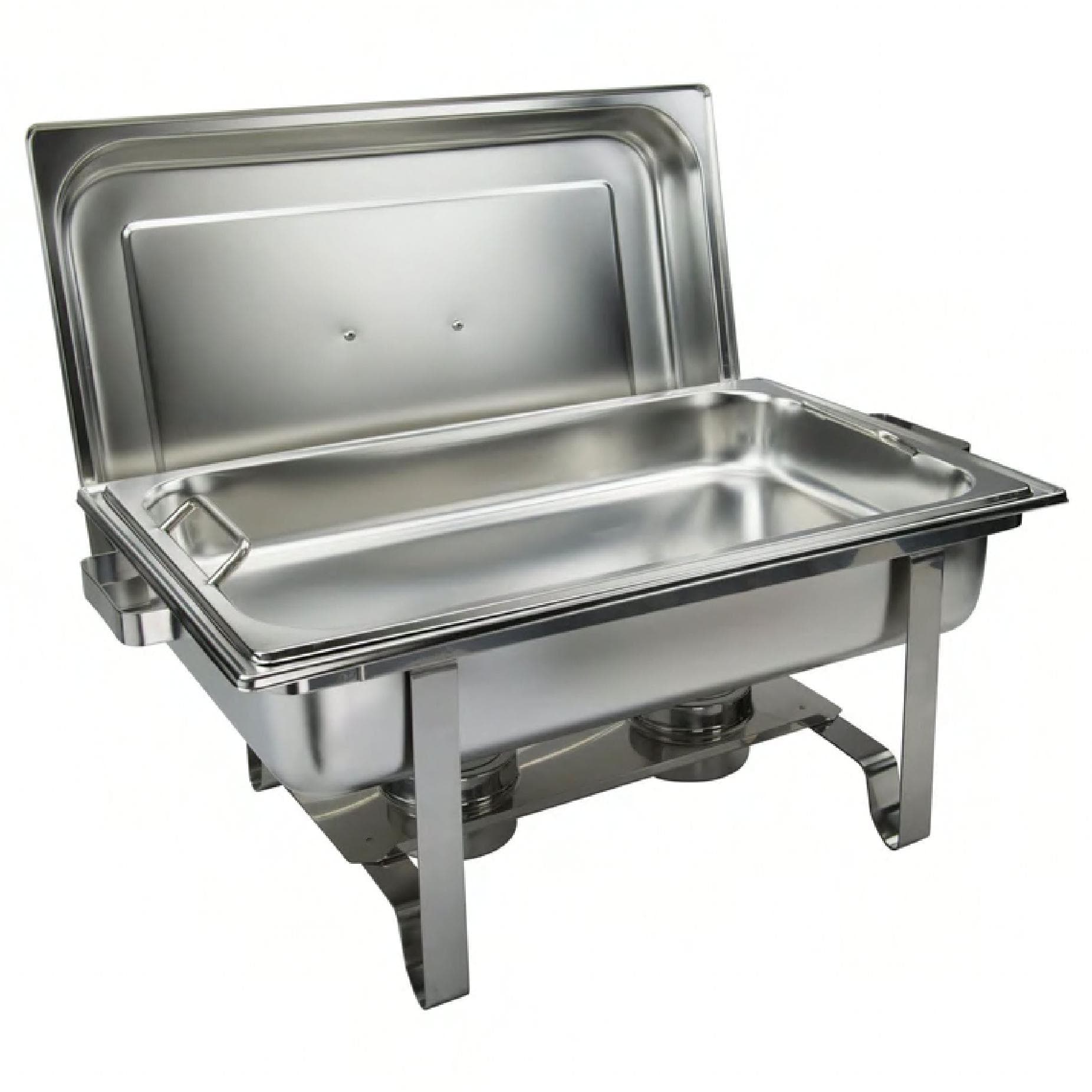 Get-A-Grip Chafer Full Size 8 QT Stainless Steel Rectangle Set With Lid Clips 1/Each