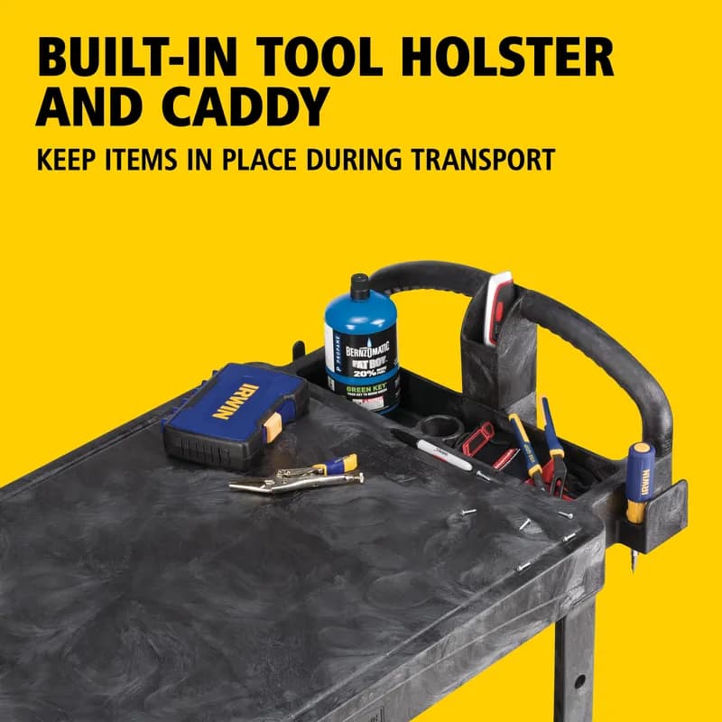 Brute® Utility Cart 44X24.75X38 IN 500 LB Black Ergonomic Handle Flat Shelf Medium 1/Each