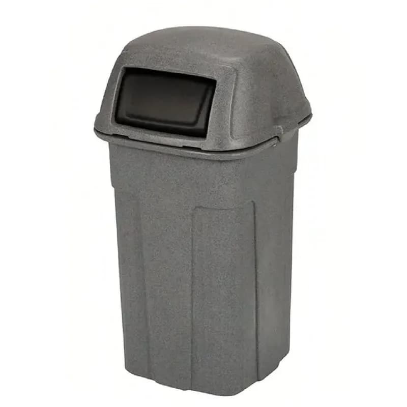 Trash Can 50 GAL Square Dome Top With Hinged Lid 1/Each