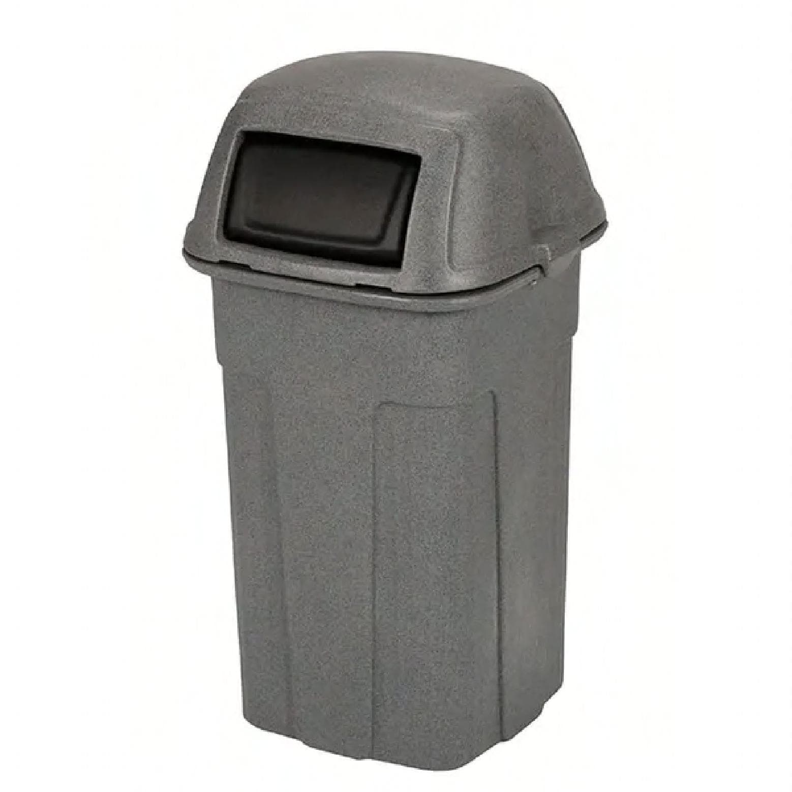 Trash Can 50 GAL Square Dome Top With Hinged Lid 1/Each