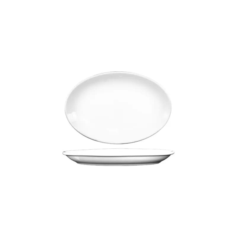 Dover™ Coupe Platter 11.75X8 IN Porcelain European White Oval 12/Case