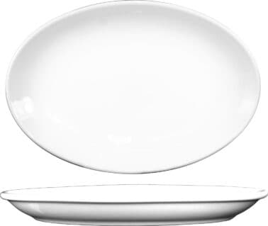 Dover™ Coupe Platter 13.25X9.88 IN Porcelain European White Oval 12/Case