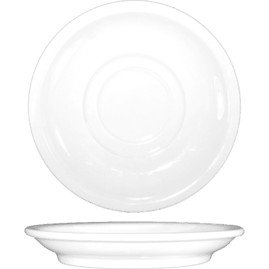 Dover™ Saucer 6 IN Porcelain European White Round Rolled Edge 36/Case