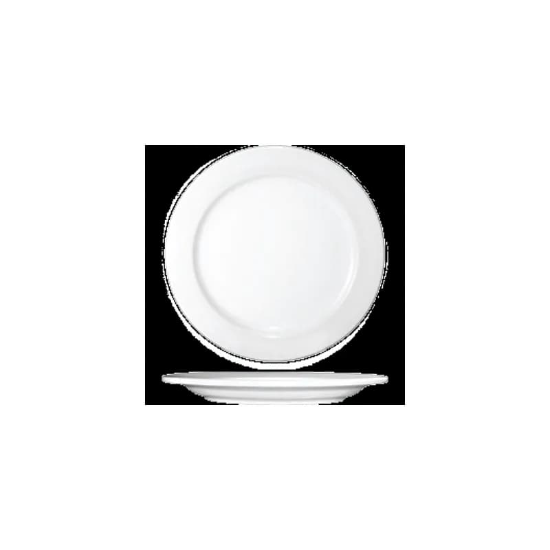 Dover™ Plate 8.25 IN Porcelain European White Round Wide Rim Rolled Edge 36/Case