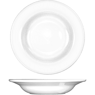 Dover™ Soup Bowl 9 IN 10 OZ Porcelain European White Round Rolled Edge Deep Rim 36/Case