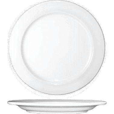 Dover™ Plate 6.25 IN Porcelain European White Round Wide Rim Rolled Edge 36/Case