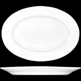 Dover™ Platter 13.38X9.5 IN Porcelain European White Oval Wide Rim Rolled Edge 12/Case
