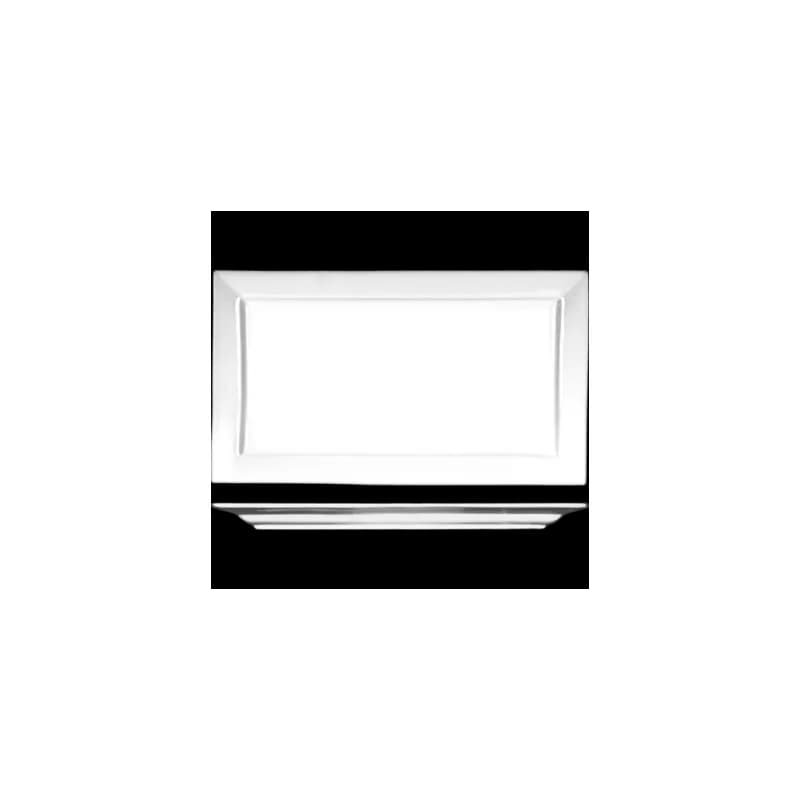 Elite™ Platter 11.75X6.75 IN Porcelain Bright White Rectangle Wide Rim Rolled Edge 18/Case
