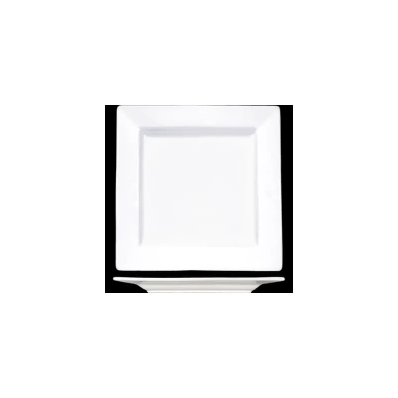 Elite™ Plate 6.25X0.63 IN Porcelain Bright White Square Wide Rim Rolled Edge 36/Case