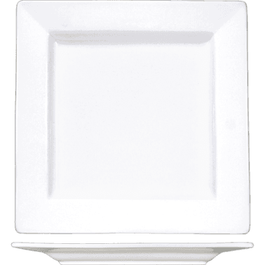 Elite™ Plate 6.25X0.63 IN Porcelain Bright White Square Wide Rim Rolled Edge 36/Case