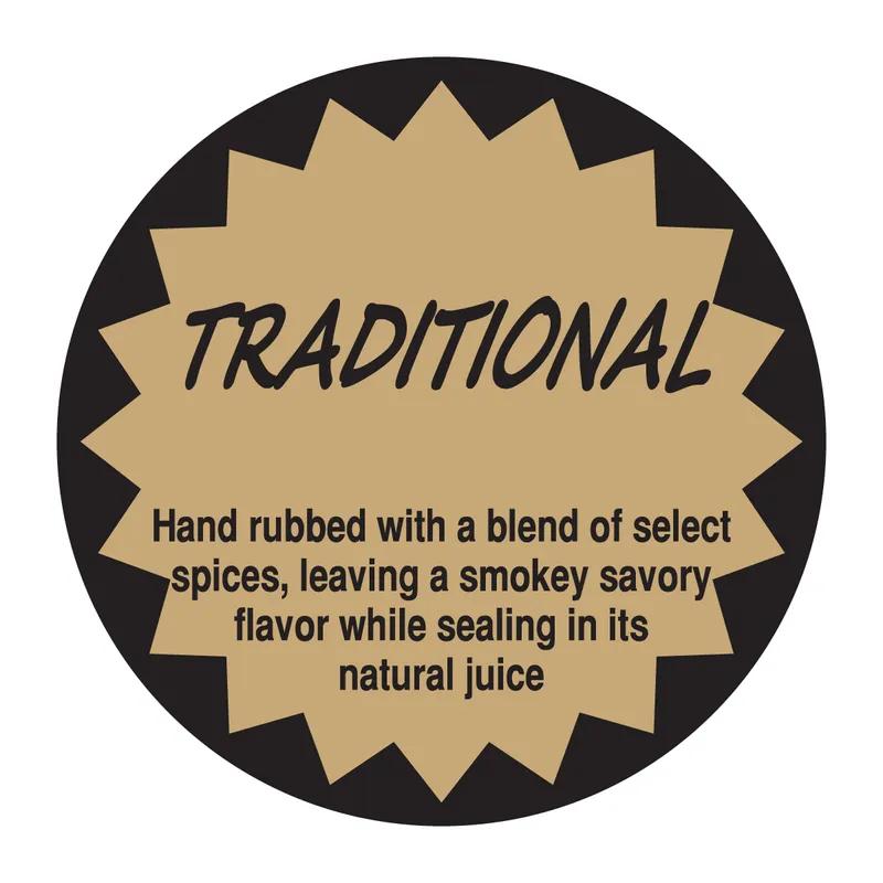 Traditional Label 2.375 IN Tan Round 500/Roll