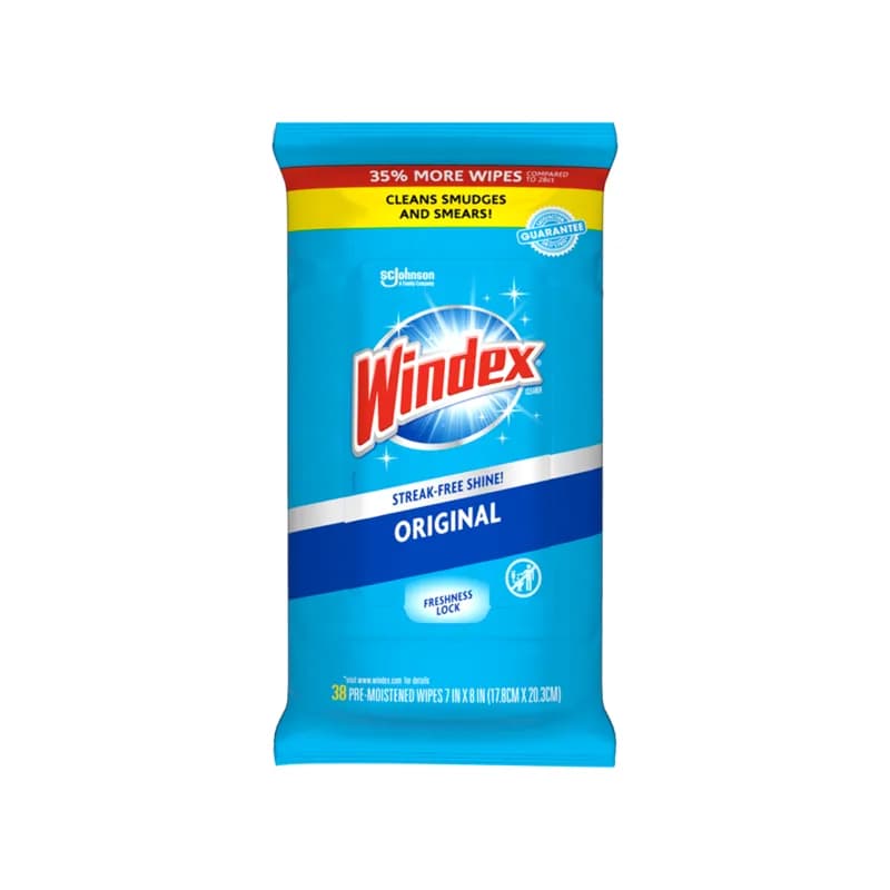Windex® Unscented Glass Cleaner 7X8 IN Wipe 12/Case