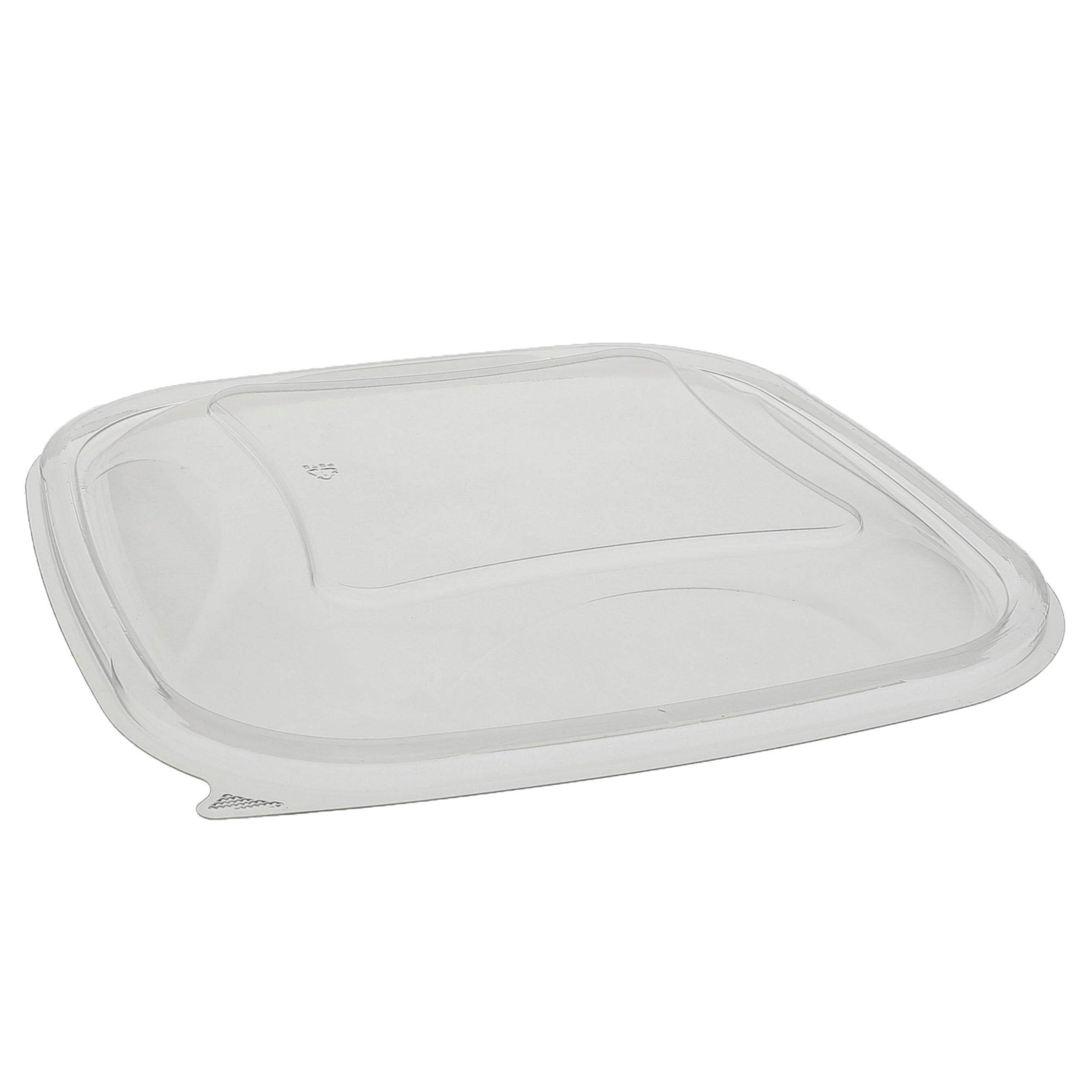 Lid Dome 9X9X0.8125 IN RPET Clear Square For 48-64 OZ Bowl 150 Count/Case