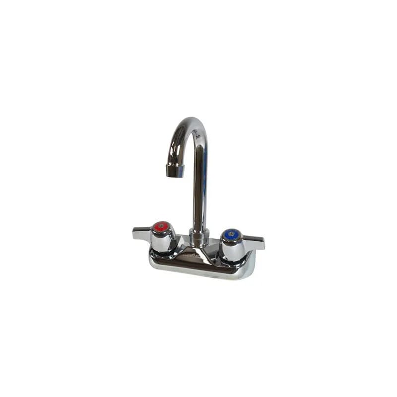 Workforce Faucet Chrome Nickel Plated 4 IN O.C. Splash Mount 3.5 IN Gooseneck Spout Wall Mount 1/Each