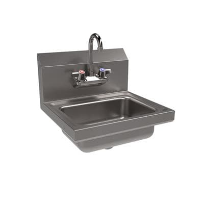Hand Sink 14X10X5 IN Stainless Steel 20GA 4 IN O.C. Splash Mount With Faucet 1/Each