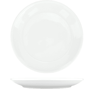 Dine EZ™ Healthcare Plate 9 IN Porcelain Bright White Round 2/Case