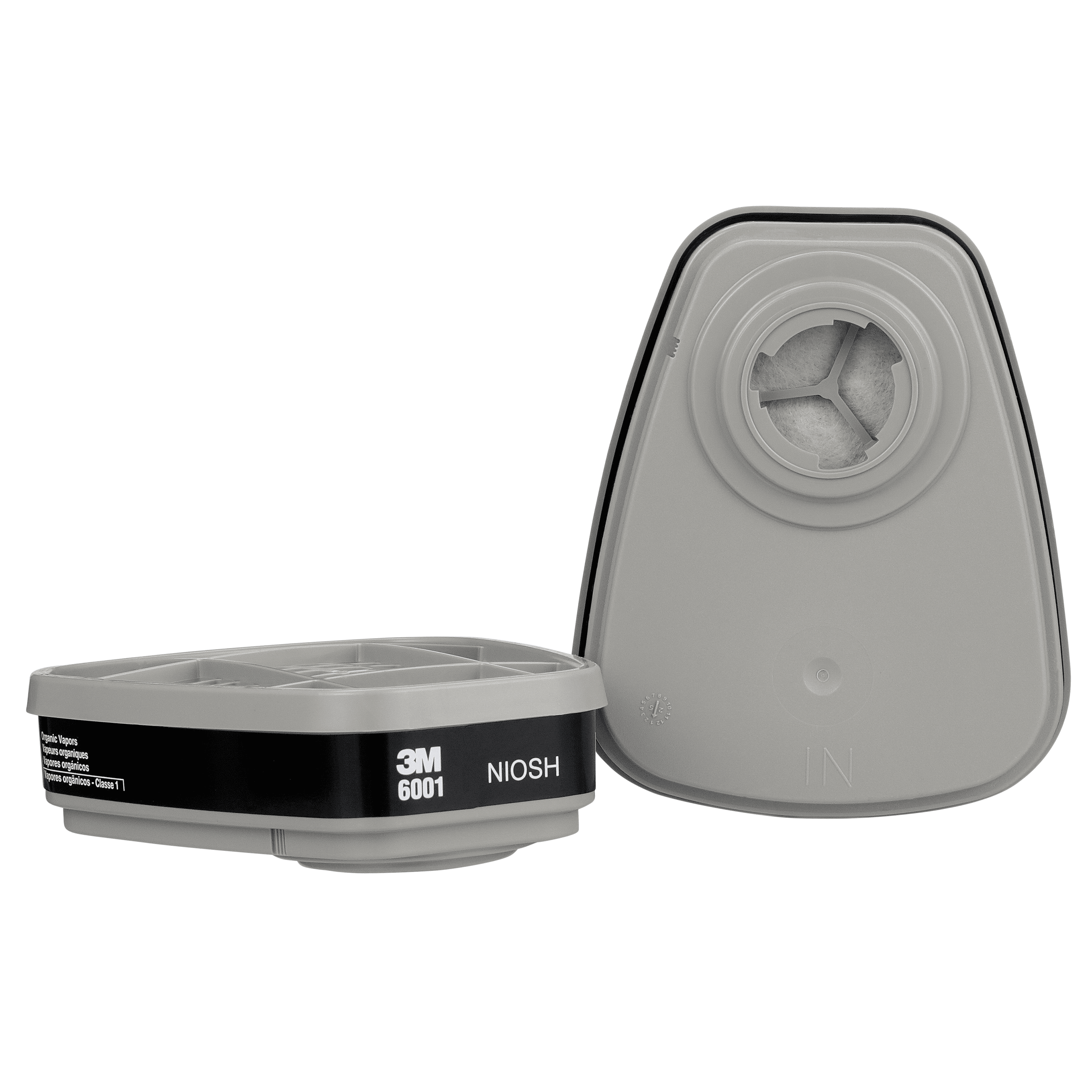 3M™ 6001 Respirator Vapor & Acid Gas Cartridge 4.2X3.4 IN 60/Case