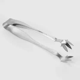 Ice Tongs 6.5 IN Stainless Steel Silver Hammered Texture Dishwasher Safe 1/Each