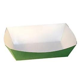 Food Tray 32 OZ Paper Green Rectangle 1000/Case
