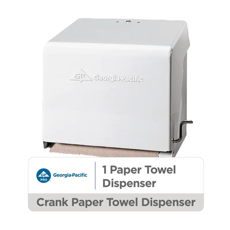 Georgia-Pacific Pro® Paper Towel Dispenser 8.5X10.75 IN Metal Wall Mount White Hard Roll Universal Crank 1/Each