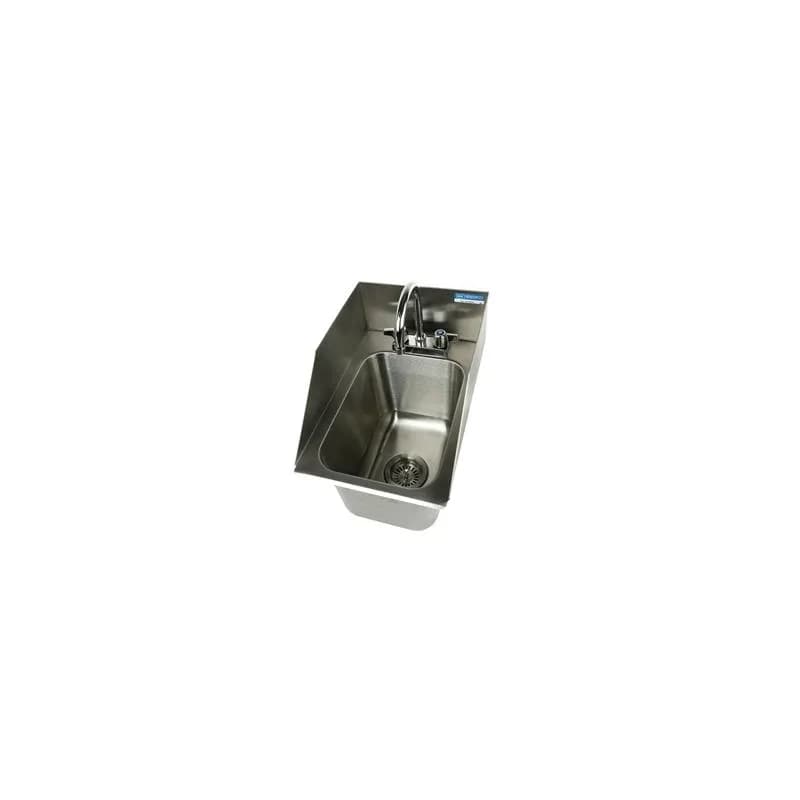 Drop-In Sink 14X10X10 IN Stainless Steel With Side Splashes 1/Each